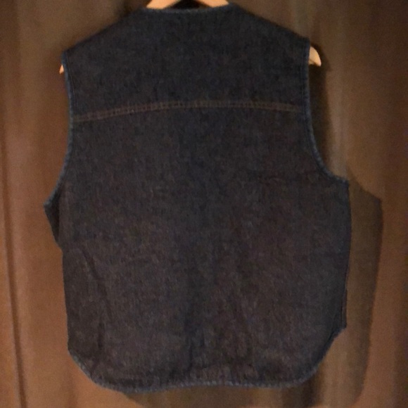 Vintage Demin Faux Fleece Lined Vest - Picture 4 of 8